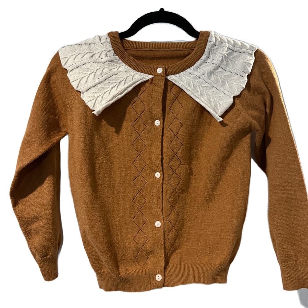 Brown Sweater with White Collar - Picture 2 of 5